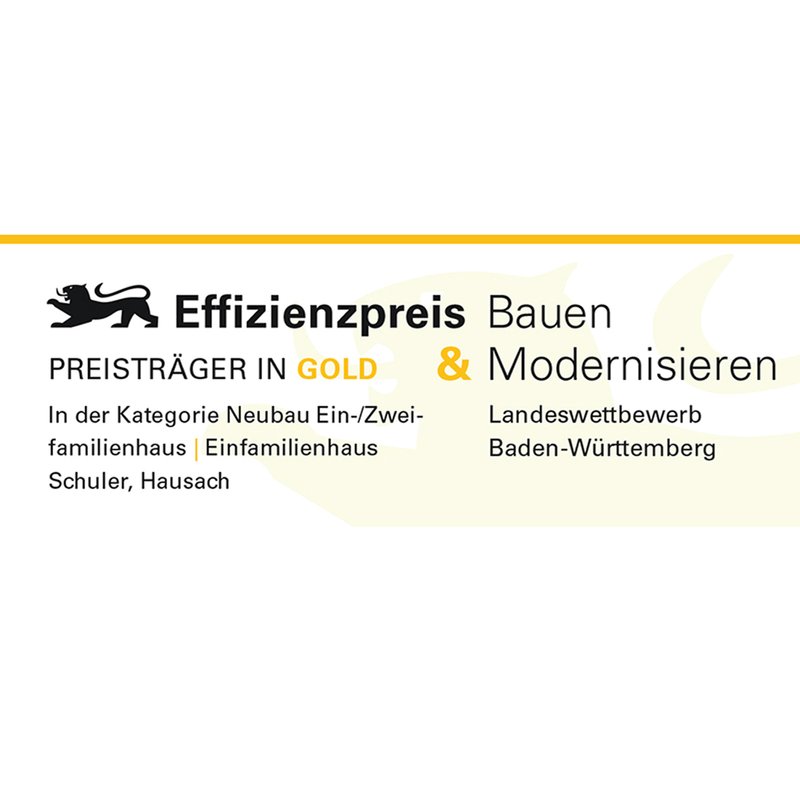 Effizienzpreis Baden-Württemberg geht an Architekt Schuler in Hausach/Baden