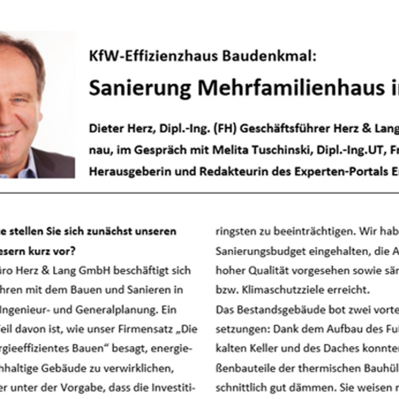 Interview über die Sanierung des Mehrfamilienhauses