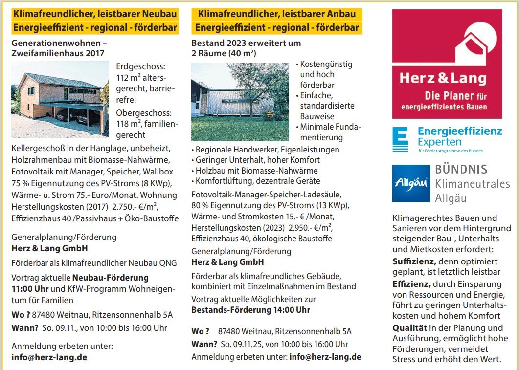 Tag der offenen Tür im Passivhaus 
am 09. November 2025